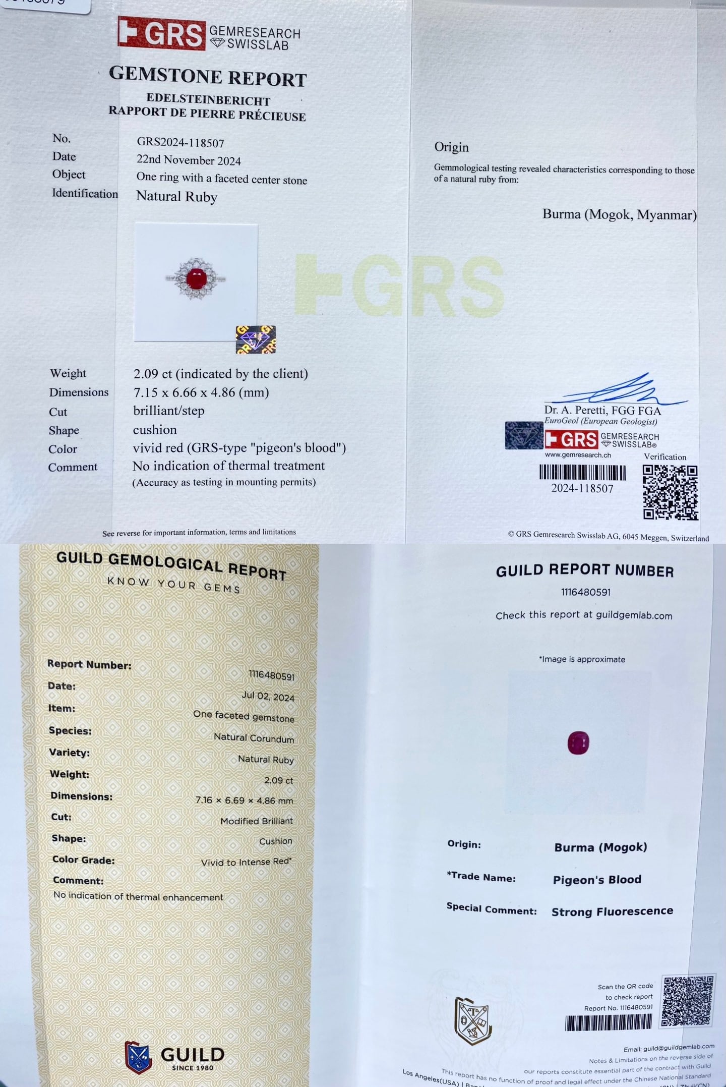 Express Shipping 18k Gold 3.51 Ctw Burma Natural Ruby & Diamond Ring/pendant( Without Chain ) - 8