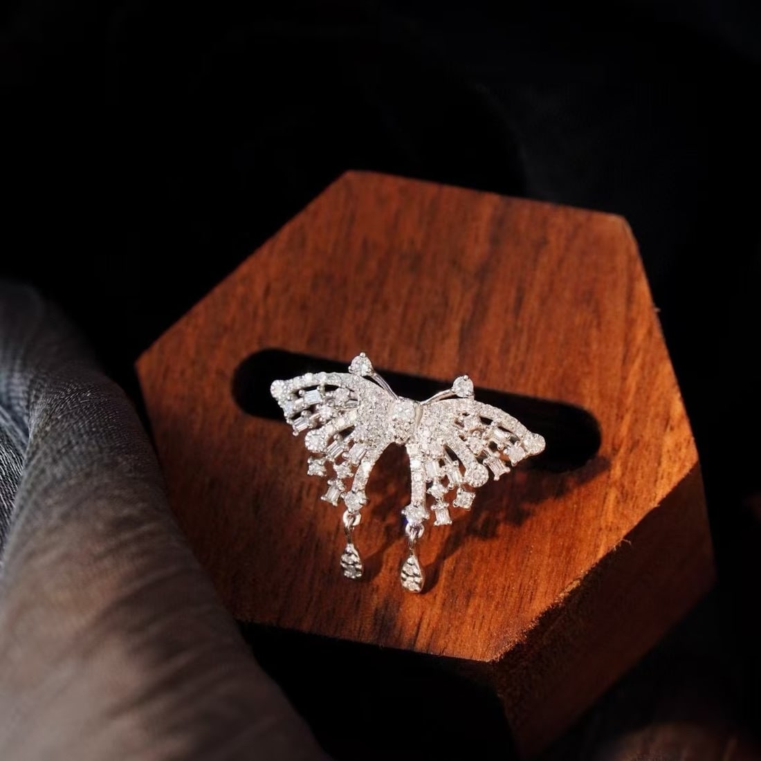 14k Gold 0.62 Ct Natural H Diamond & Butterfly Ring (1 of 4)