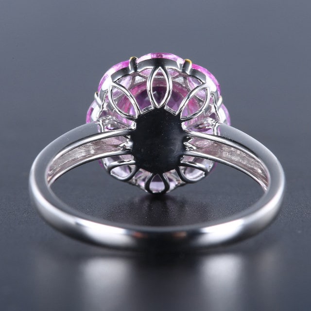 14k Gold 1.88 Ctw Natural Padparadscha Sapphire & Sapphire Ring - 4