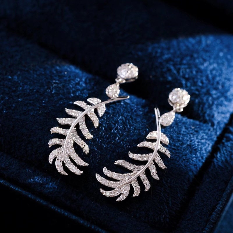 14k Gold 0.5 Ct Natural H Diamond Earrings - 3