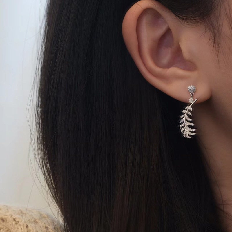 14k Gold 0.5 Ct Natural H Diamond Earrings - 5