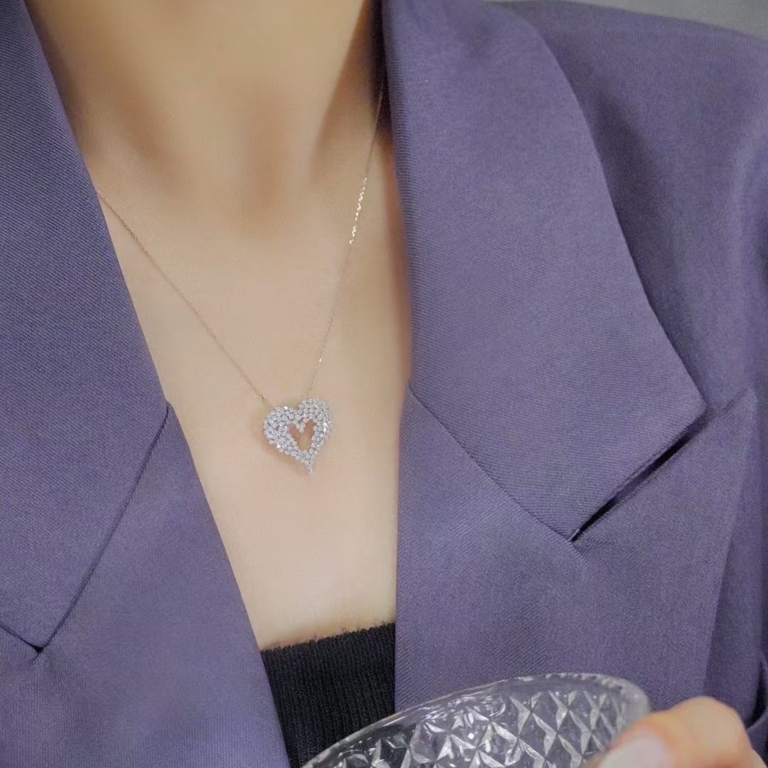 14k Gold 0.8 Ct Natural H Diamond Necklace - 4