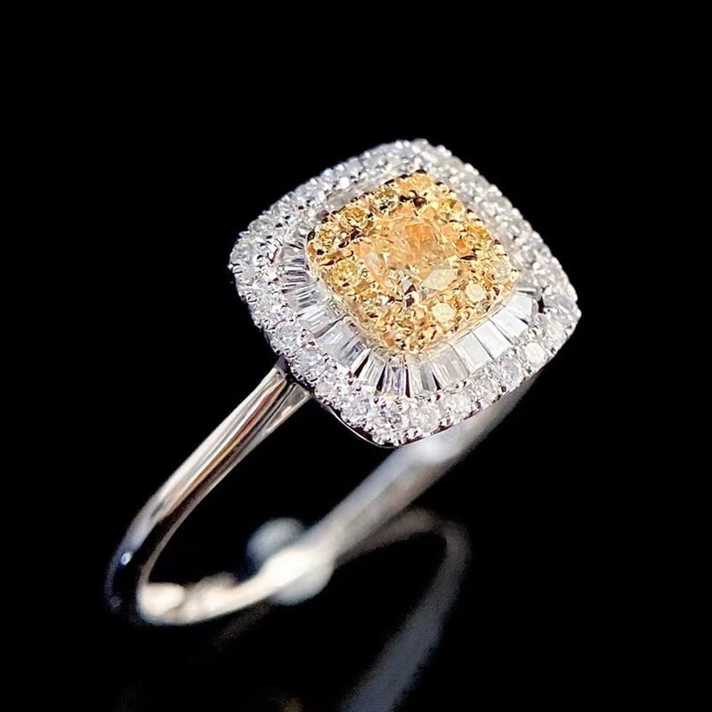 14k Gold 0.5 Ct Natural Color Diamond Ring - 5