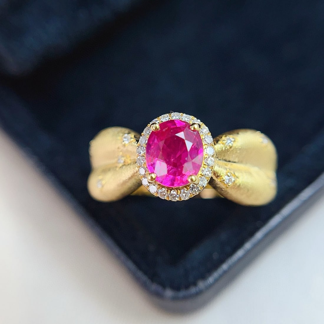 14k Gold 1.15 Ct Natural Ruby & Diamond Ring (1 of 7)