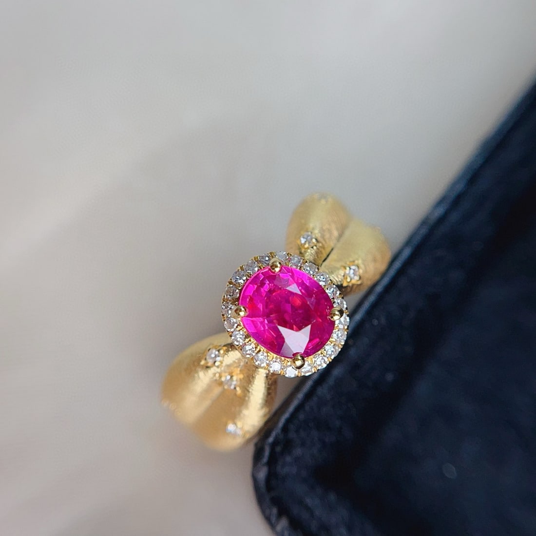 14k Gold 1.15 Ct Natural Ruby & Diamond Ring - 4