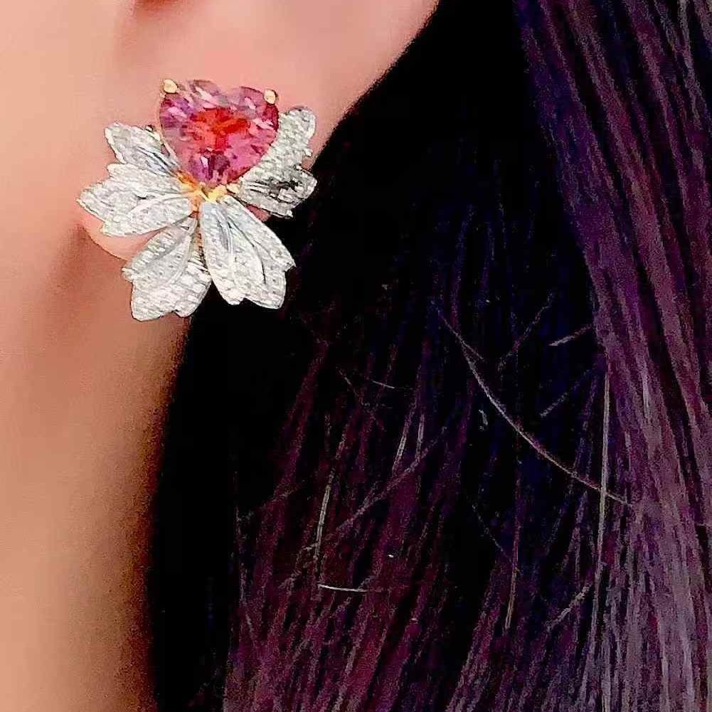 14k Gold 3.8 Ct Natural Tourmaline & Diamond Earrings - 6