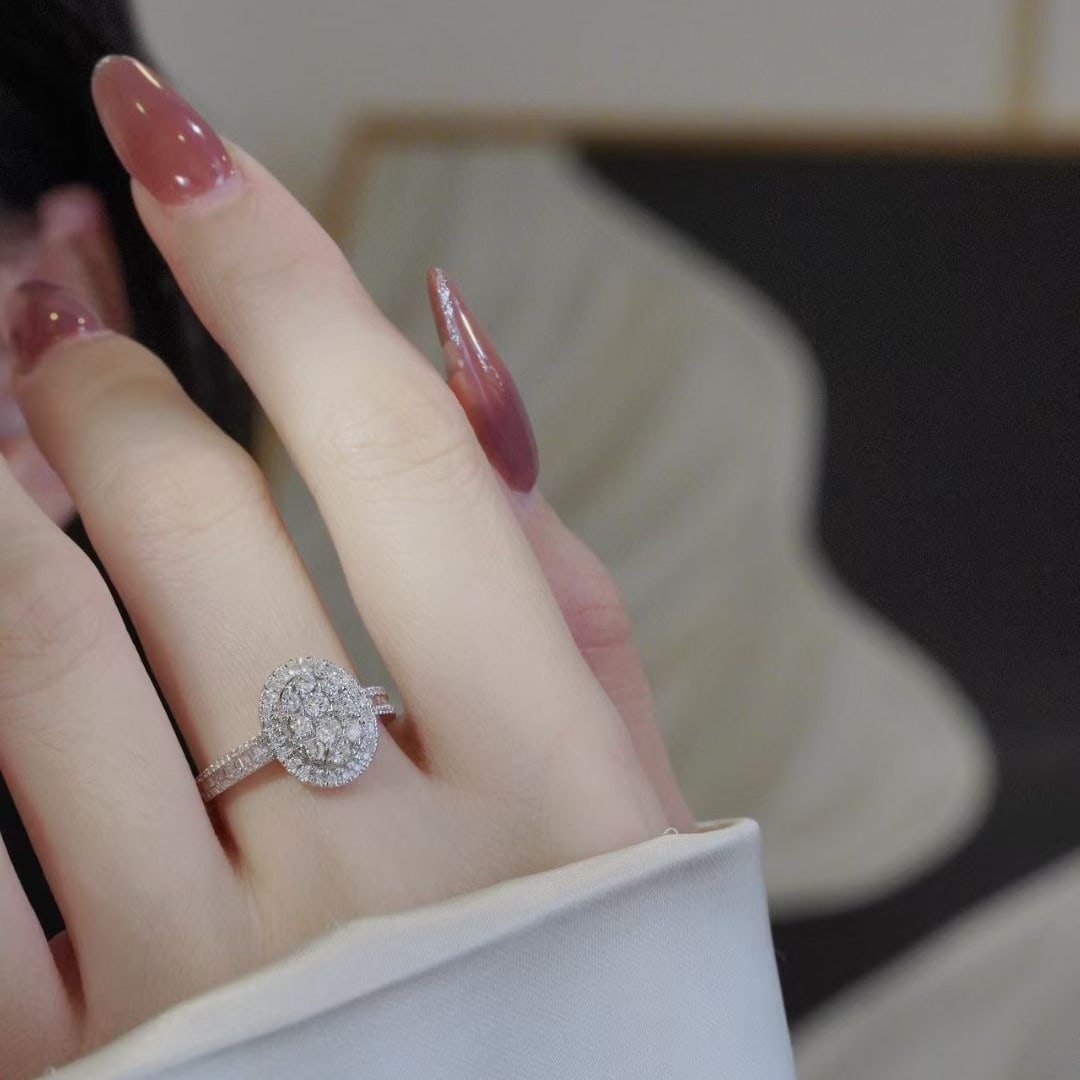 14k Gold 0.8 Ct Natural H Diamond Ring - 6