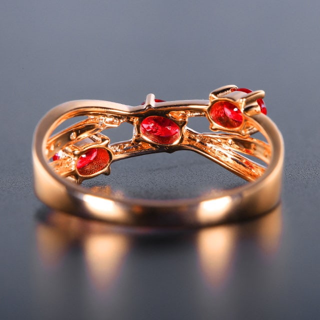 14k Gold 0.97 Ctw Natural Ruby & Diamond Ring - 4