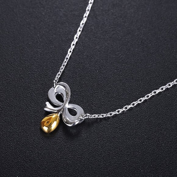 14k Gold 0.21 Ctw Natural Yellow Diamond & Diamond Necklace - 5