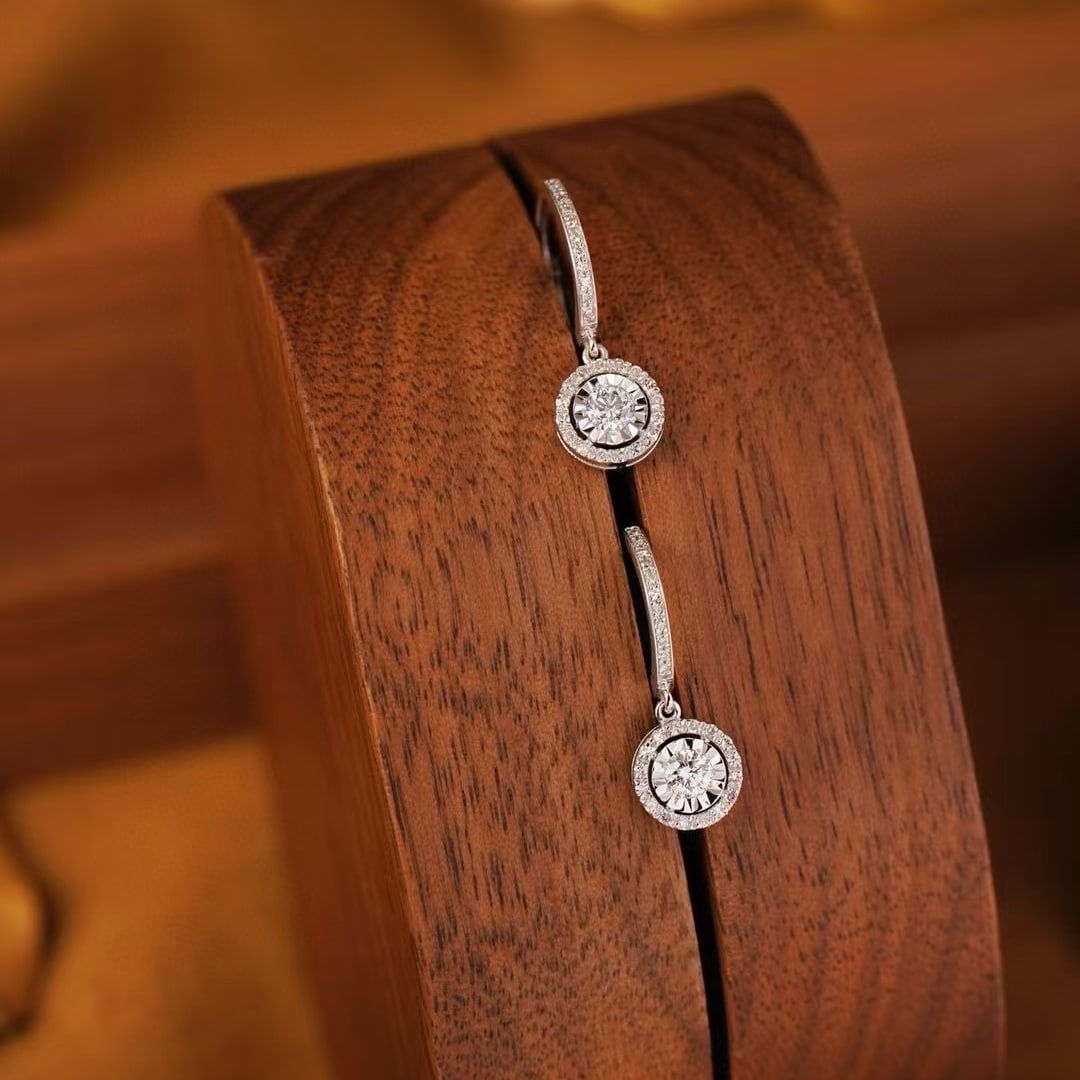 14k Gold 0.34 Ctw Natural H Diamond Earrings - 2