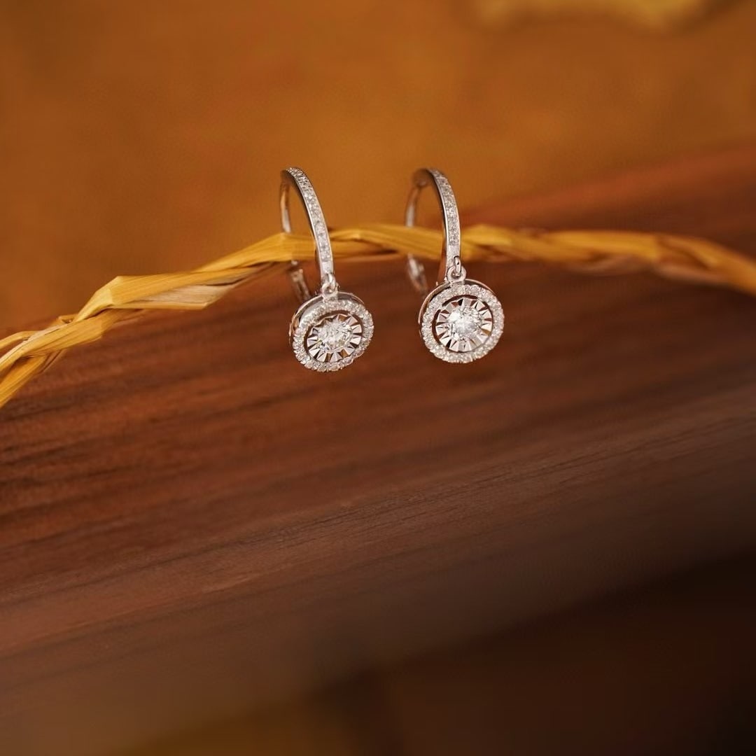 14k Gold 0.34 Ctw Natural H Diamond Earrings - 3