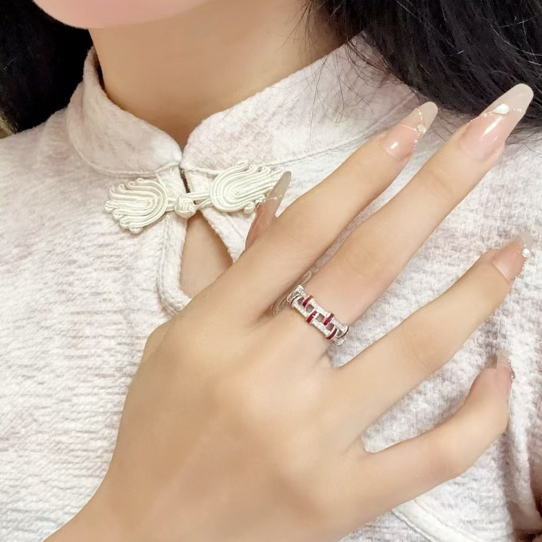 14k Gold 0.88 Ctw Natural Ruby & Diamond Ring - 6