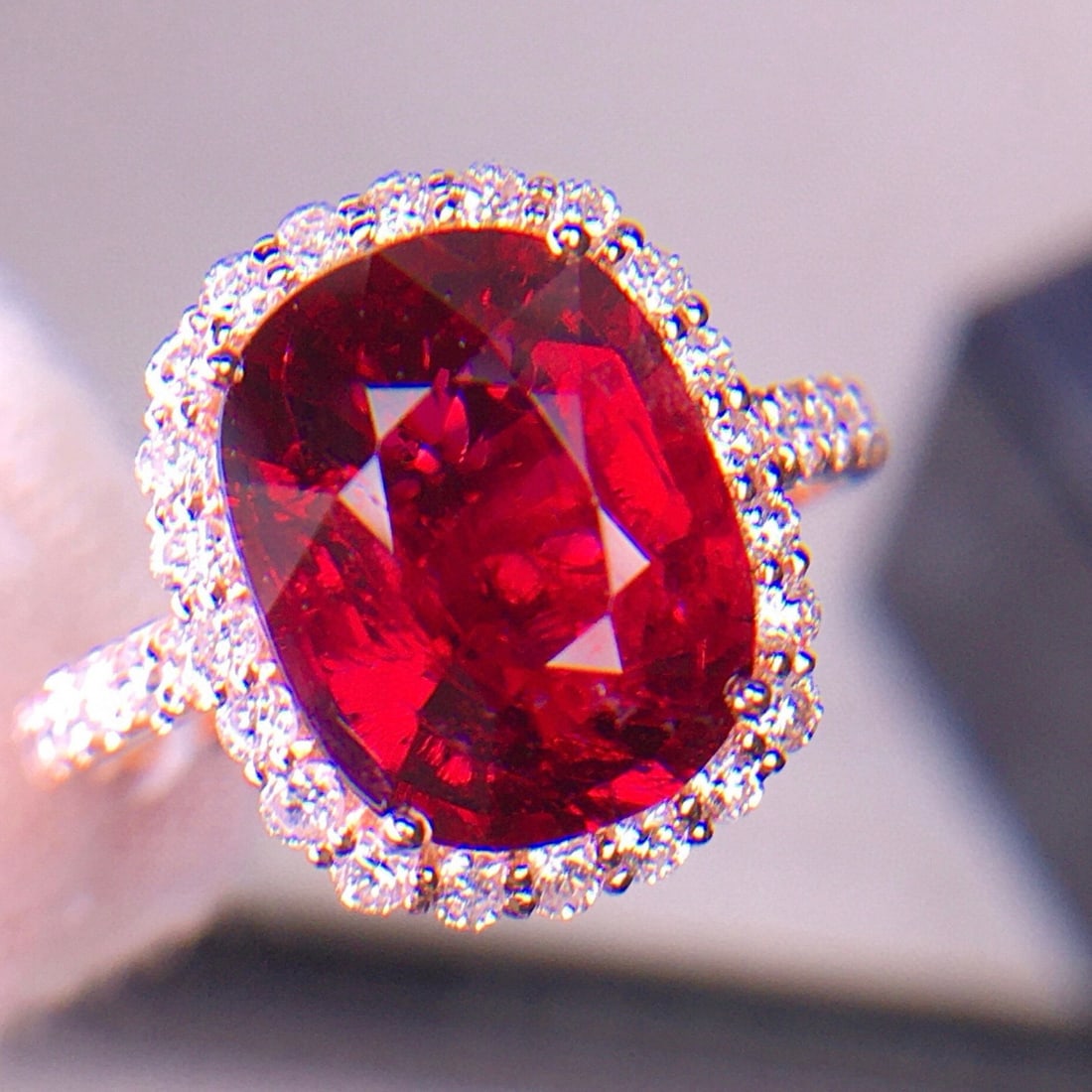 14k Gold 4.66 Ct Natural Tourmaline & Diamond Ring - 2