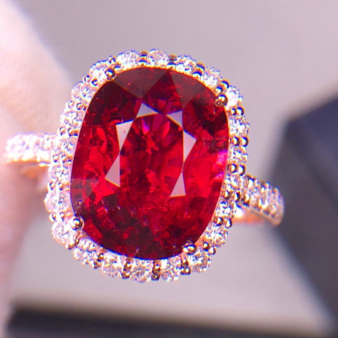 14k Gold 4.66 Ct Natural Tourmaline & Diamond Ring - 3