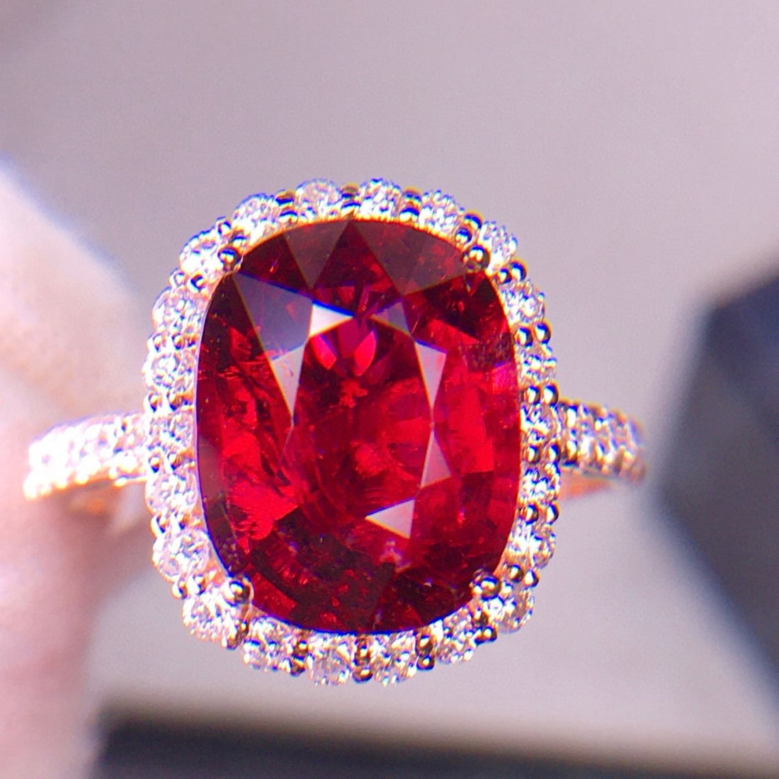 14k Gold 4.66 Ct Natural Tourmaline & Diamond Ring - 4