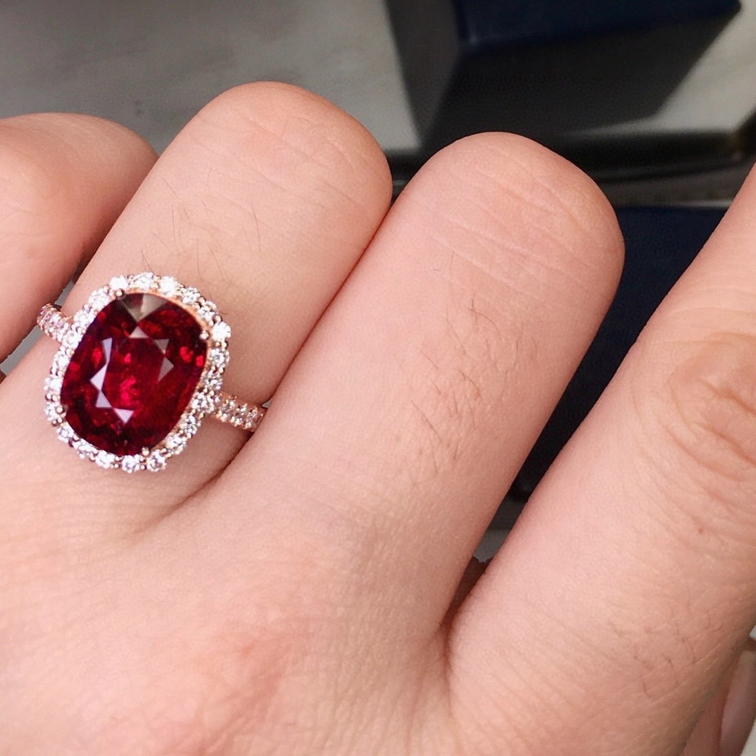 14k Gold 4.66 Ct Natural Tourmaline & Diamond Ring - 8