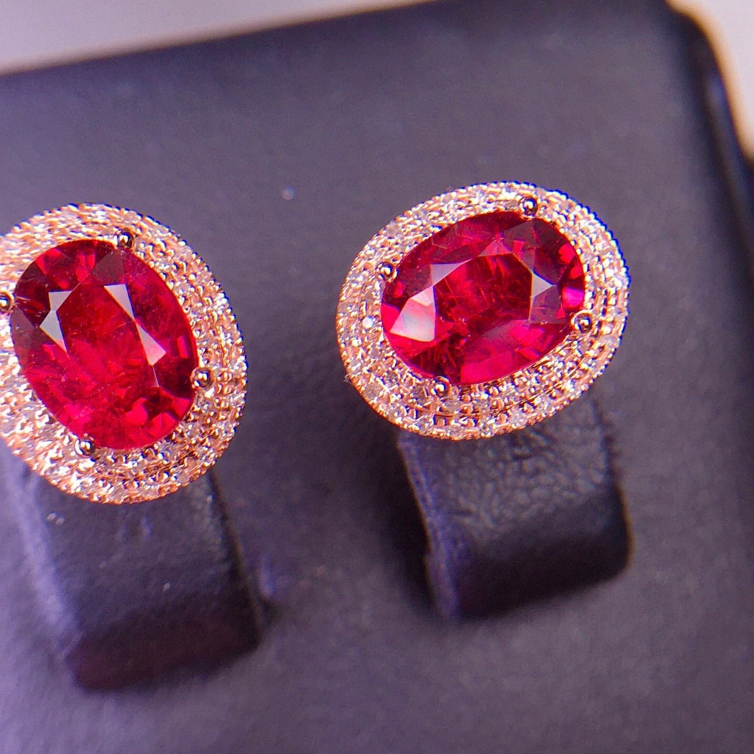 14k Gold 2.6 Ct Natural Tourmaline & Diamond Earrings - 4