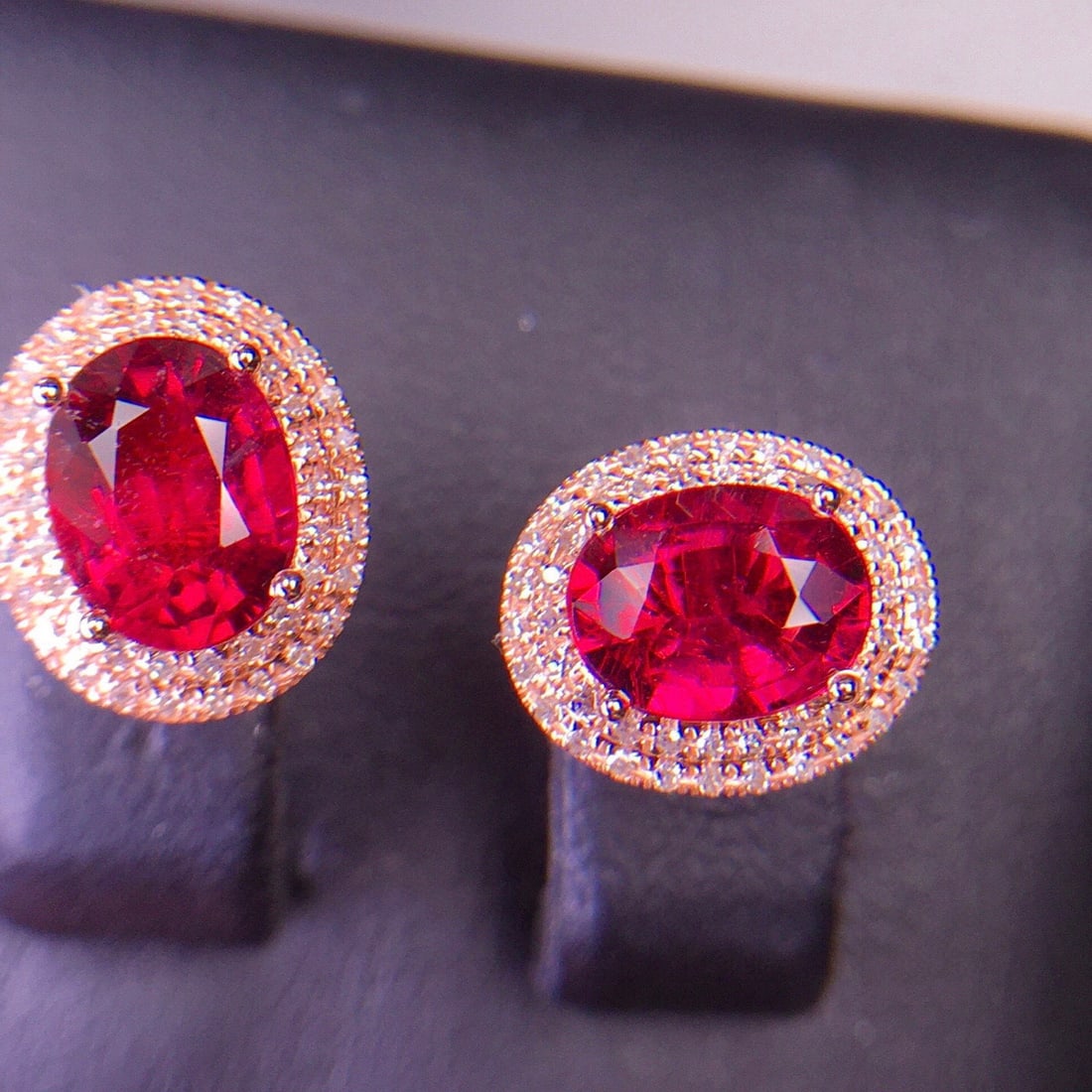 14k Gold 2.6 Ct Natural Tourmaline & Diamond Earrings - 5