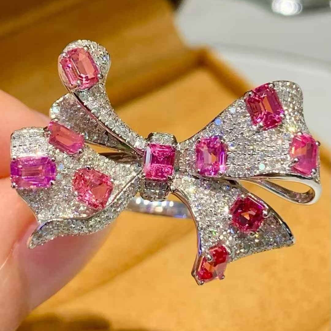 14k Gold 2 Ct Natural Spinel & Diamond Ring - 2