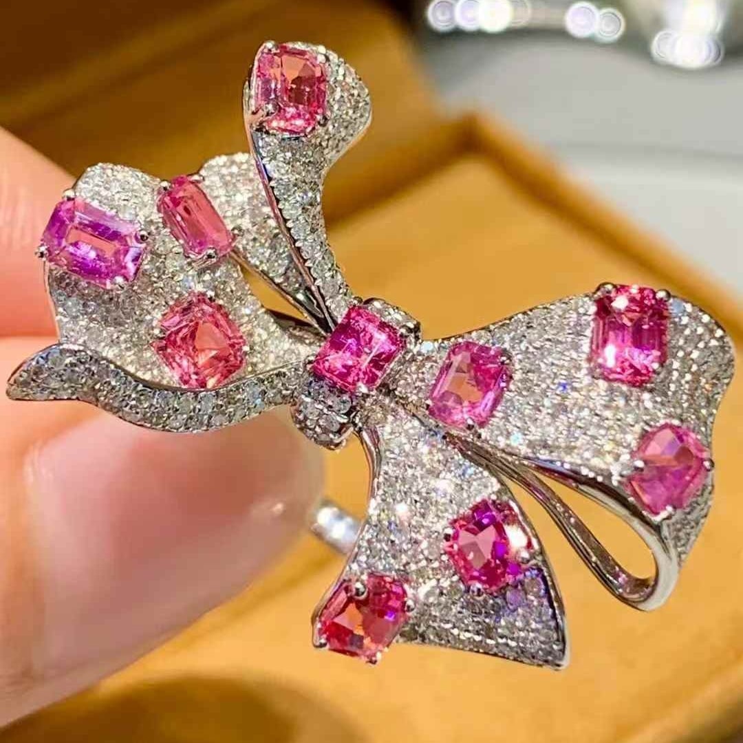 14k Gold 2 Ct Natural Spinel & Diamond Ring - 4