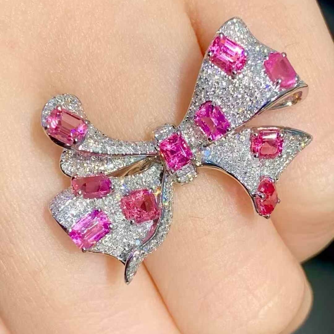 14k Gold 2 Ct Natural Spinel & Diamond Ring - 5