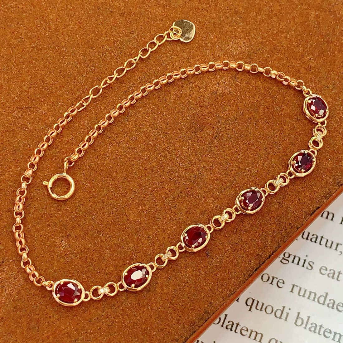 14k Gold 2.5 Ct Natural Ruby & Diamond Bracelet - 2