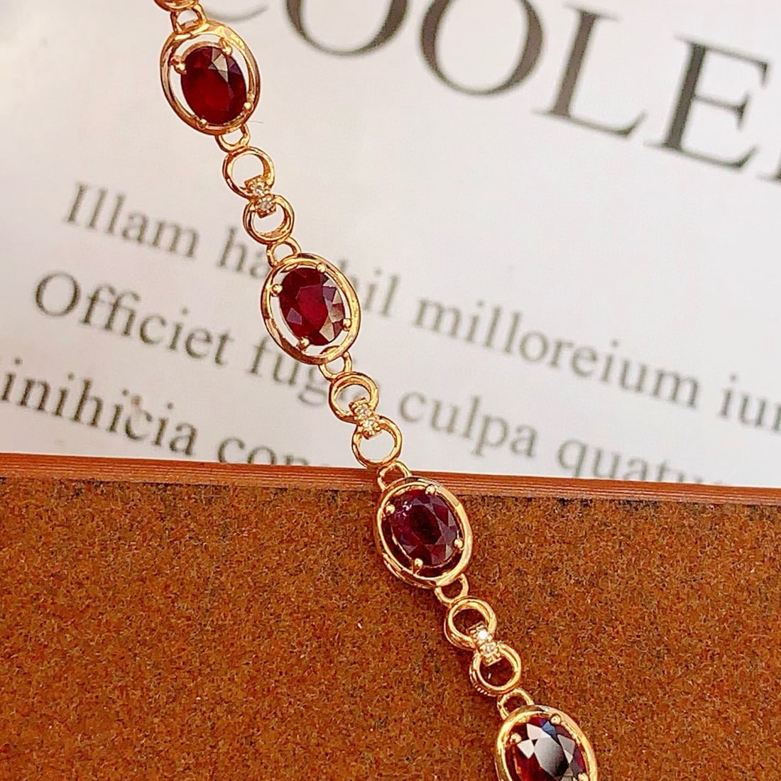 14k Gold 2.5 Ct Natural Ruby & Diamond Bracelet - 3