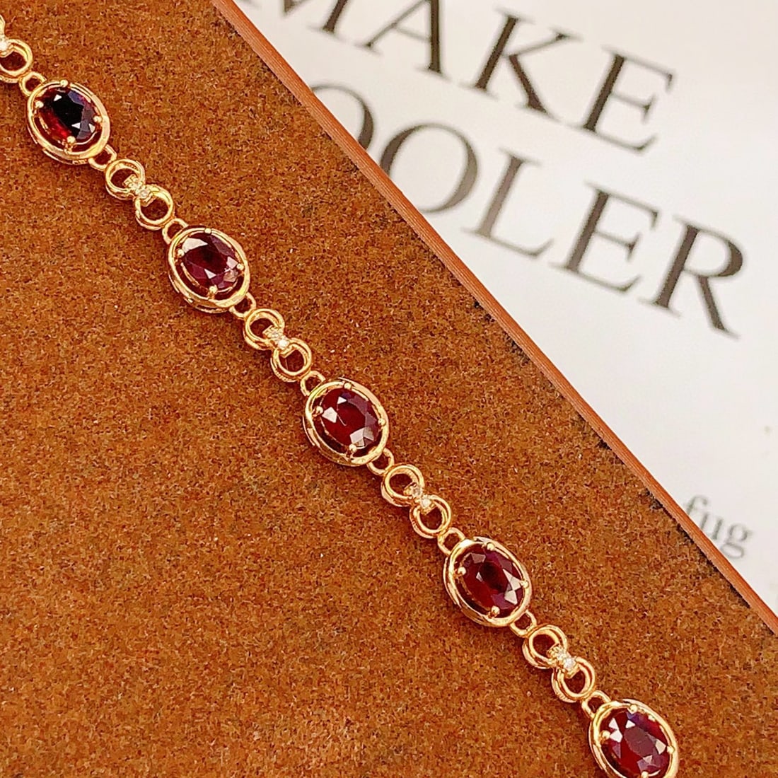14k Gold 2.5 Ct Natural Ruby & Diamond Bracelet - 5