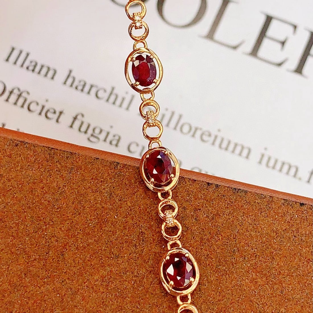 14k Gold 2.5 Ct Natural Ruby & Diamond Bracelet - 6