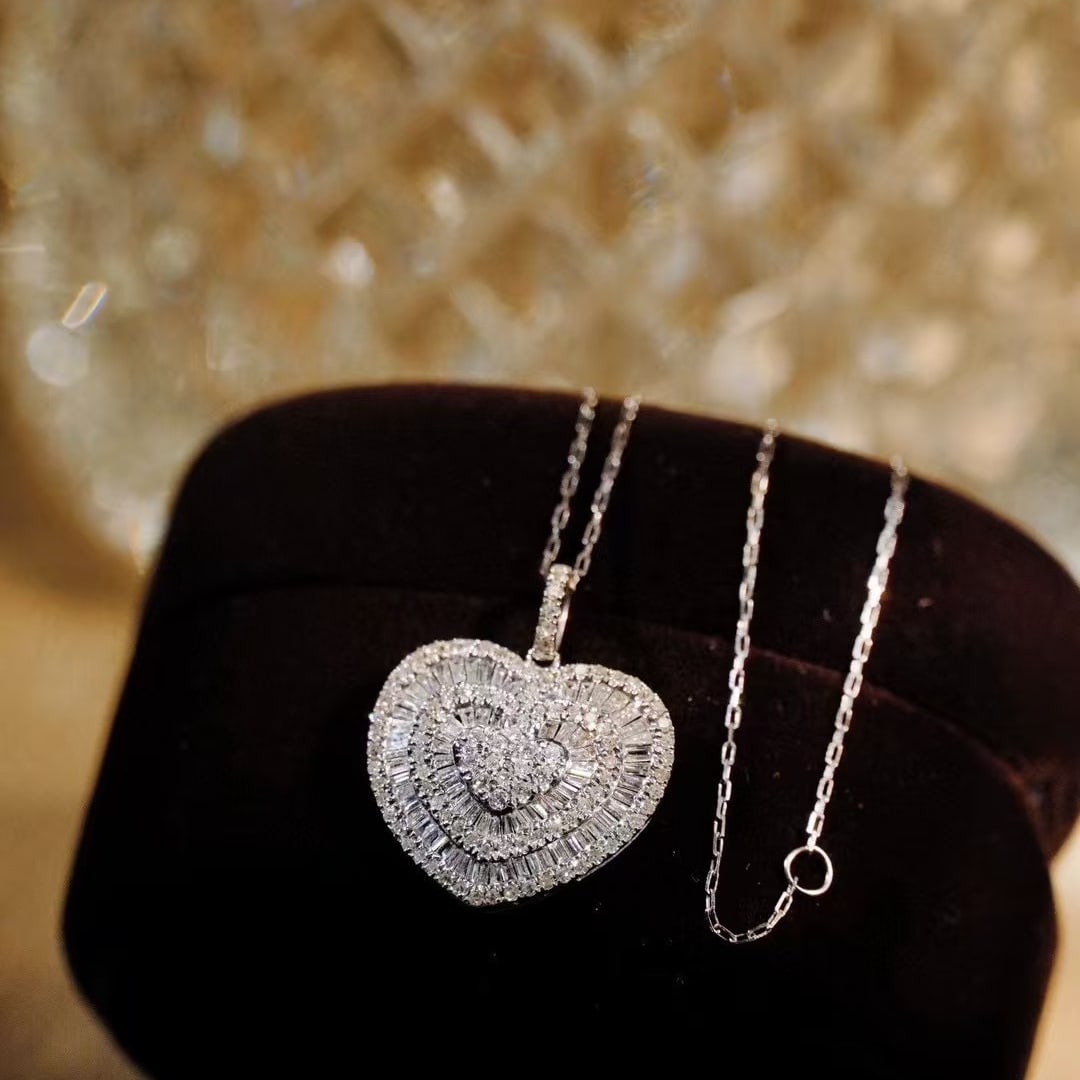 14k Gold 1 Ct Natural H Diamond Necklace - 2