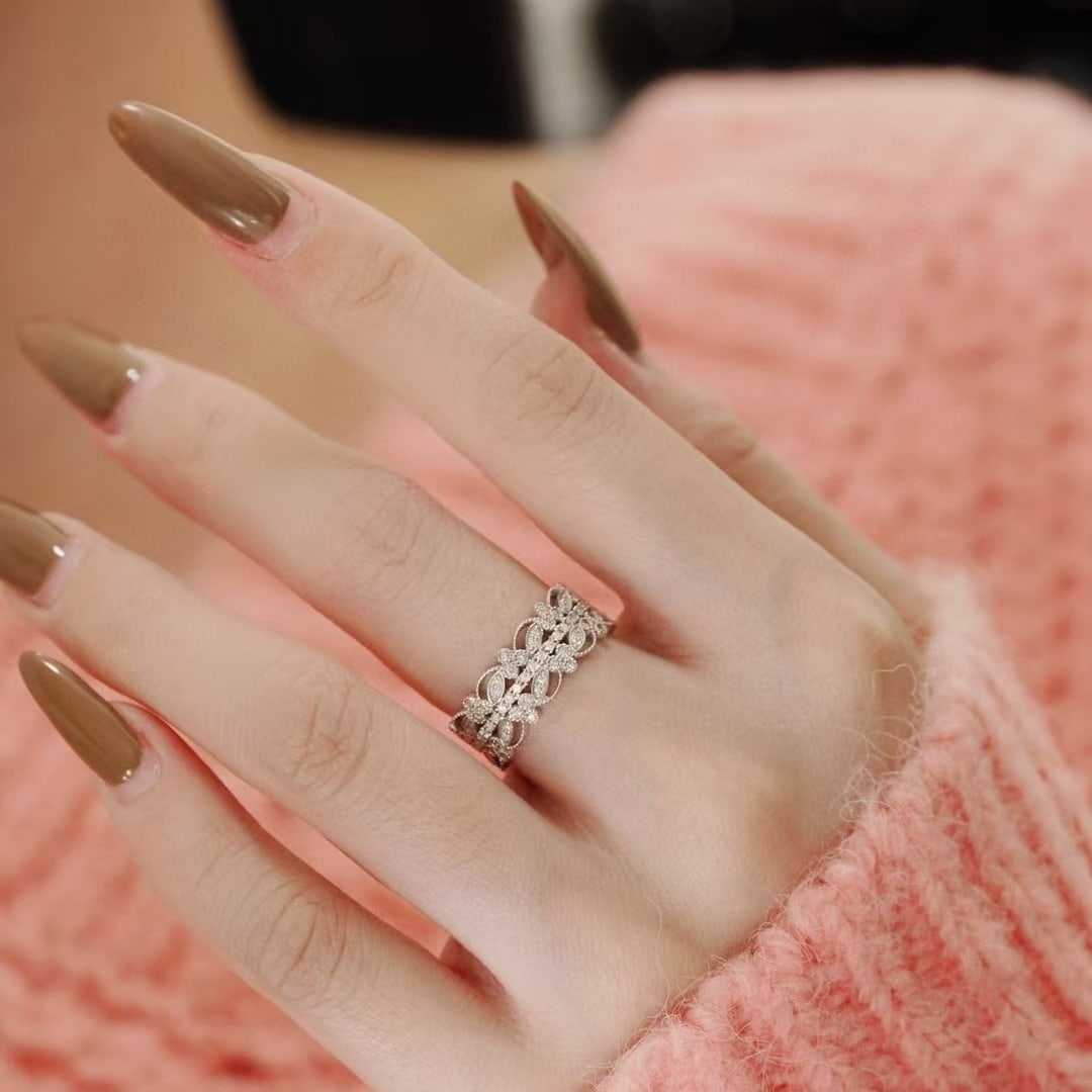 14k Gold 0.85 Ct Natural H Diamond Ring - 5