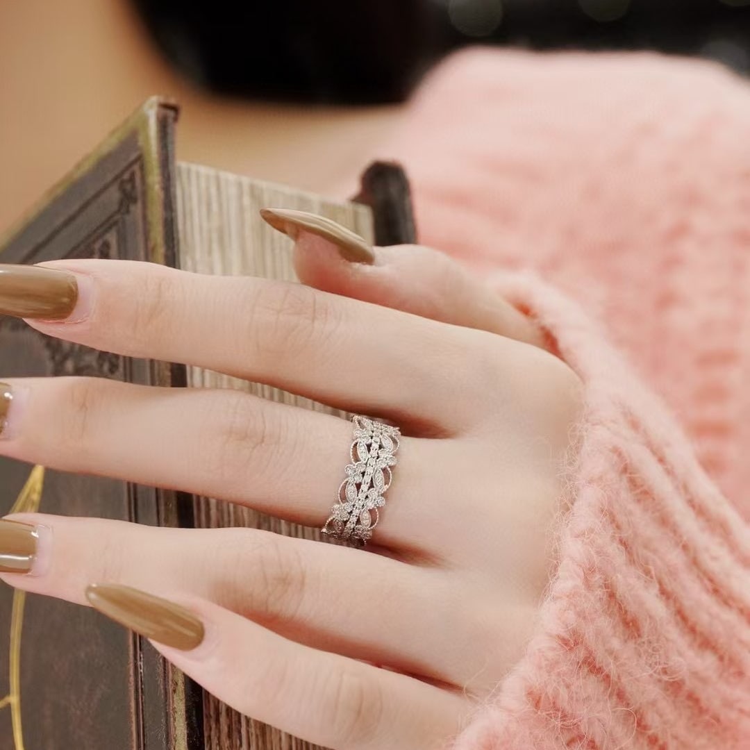 14k Gold 0.85 Ct Natural H Diamond Ring - 6