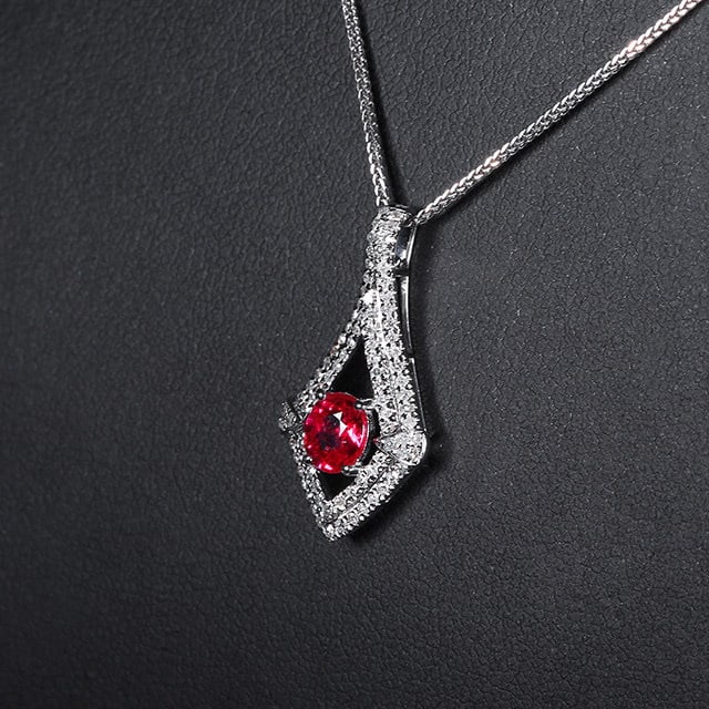 14k Gold 0.91 Ctw Natural Ruby & Diamond Pendant( Without Chain ) - 4