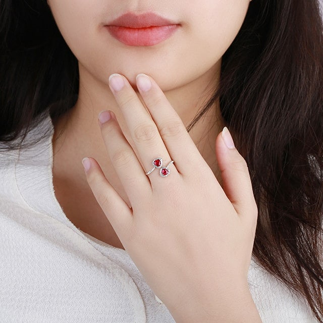 14k Gold 1.09 Ctw Natural Ruby & Diamond Ring - 5