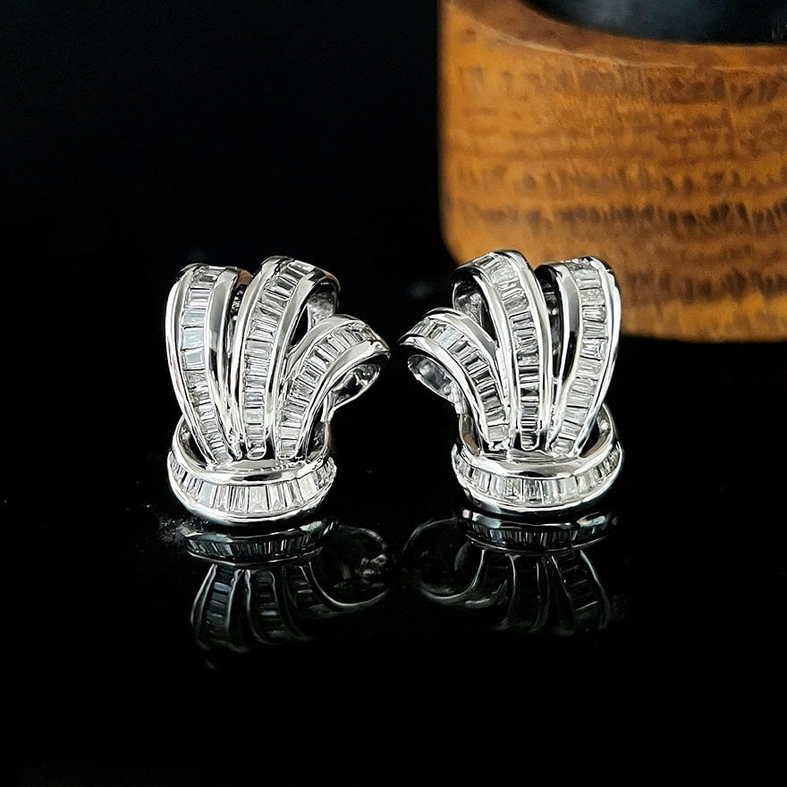 14k Gold 0.8 Ct Natural H Diamond Earrings - 2