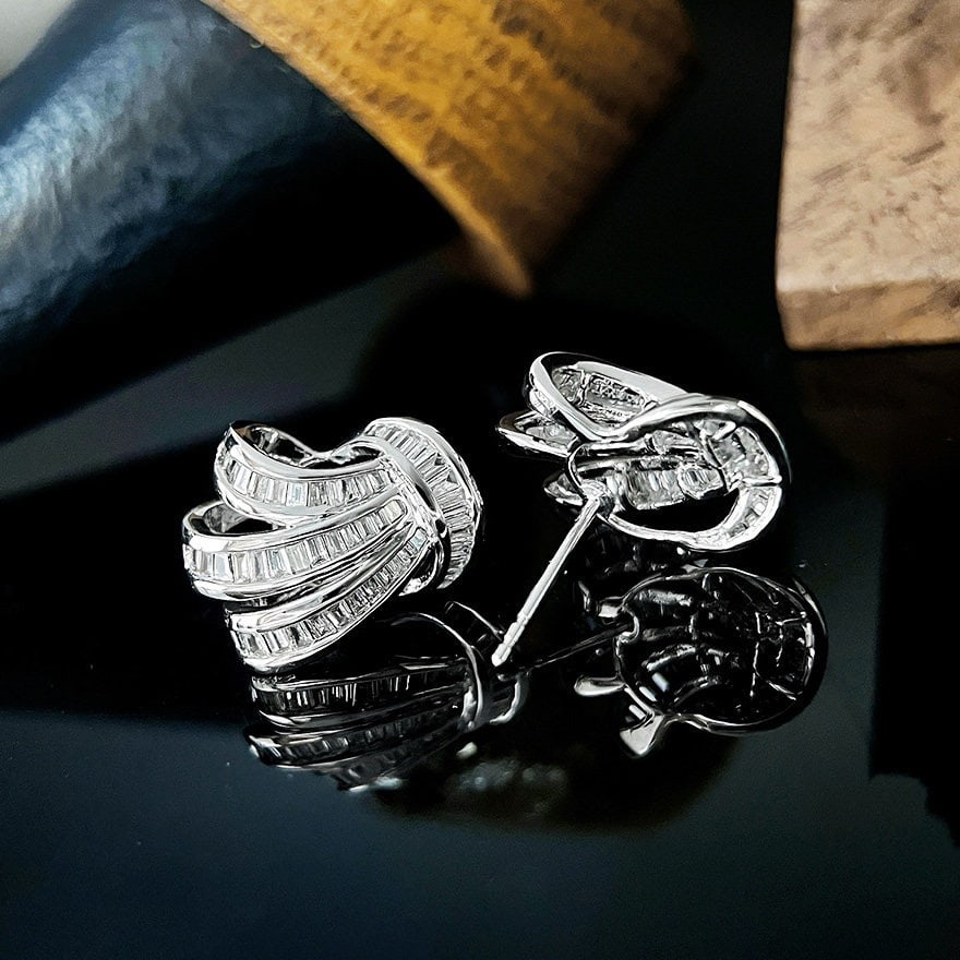 14k Gold 0.8 Ct Natural H Diamond Earrings - 4