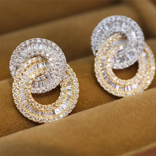 14k Gold 1.20 Ct Natural H Diamond Earrings - 7