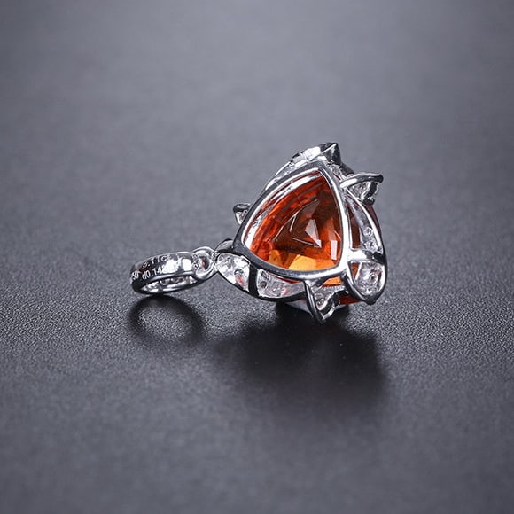 14k Gold 3.25 Ctw Natural Spessartine & Diamond Pendant( Without Chain ) - 5