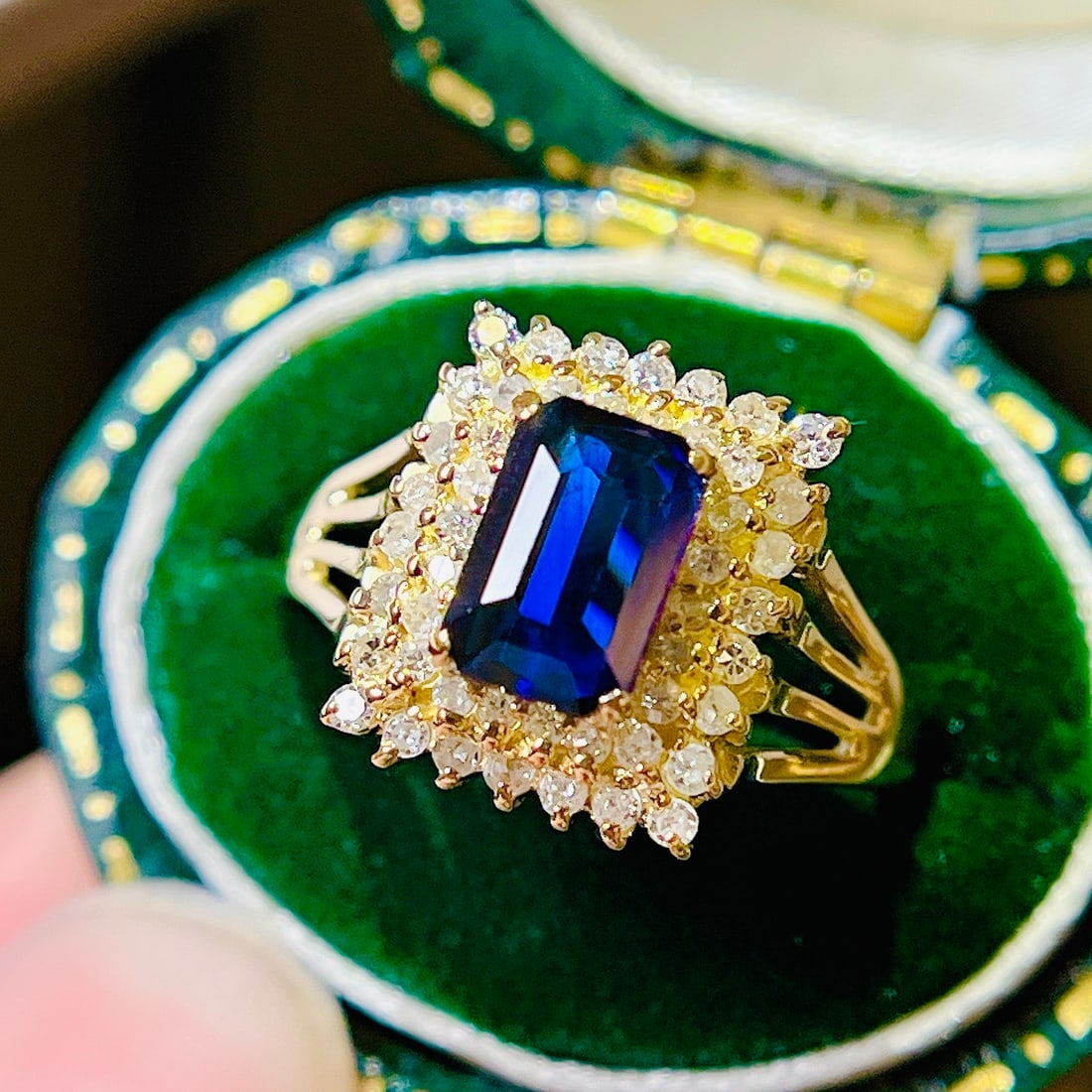 14k Gold 1.48 Ctw Natural Sapphire & Diamond Ring - 5