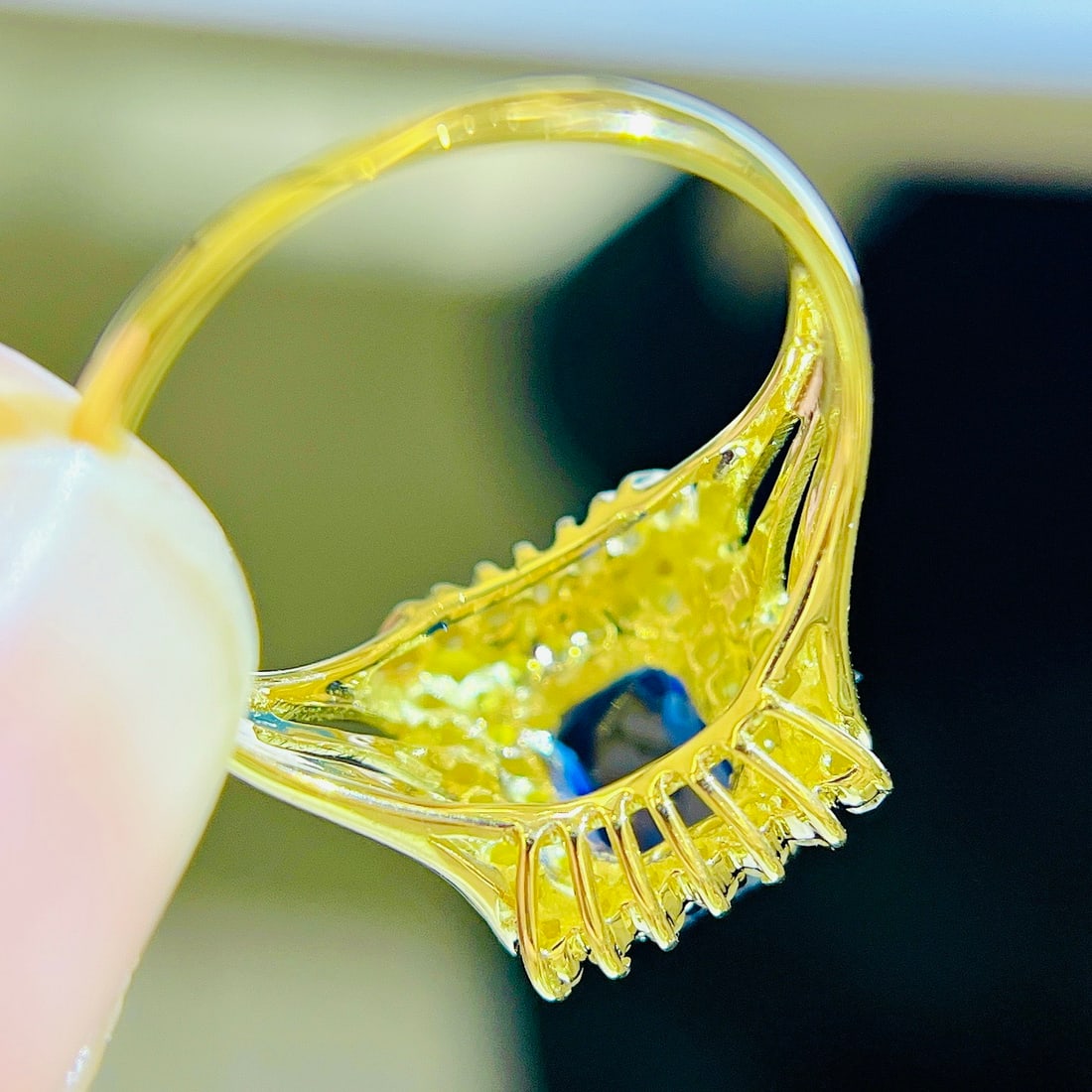 14k Gold 1.48 Ctw Natural Sapphire & Diamond Ring - 8