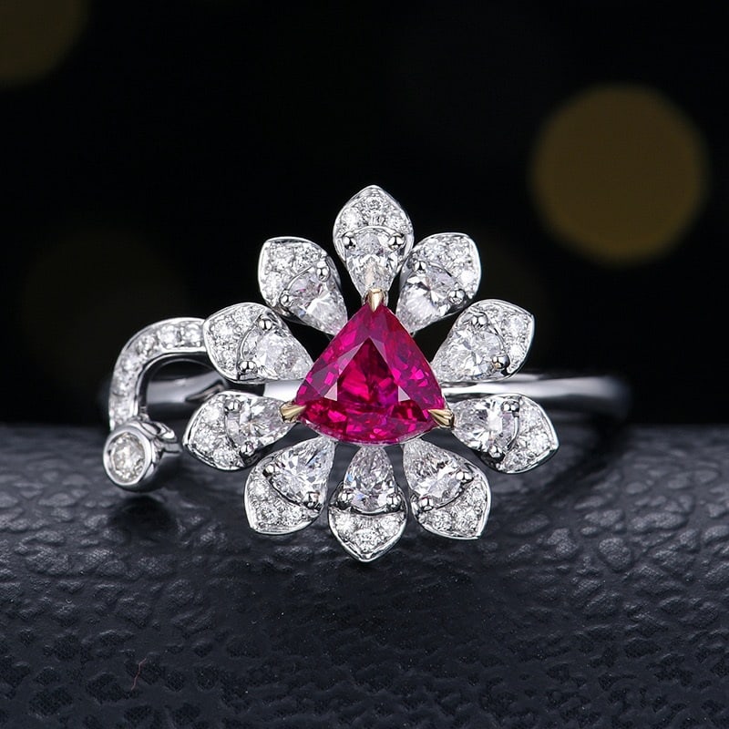 14k Gold 1.54 Ctw Natural Ruby & Diamond Ring (1 of 9)