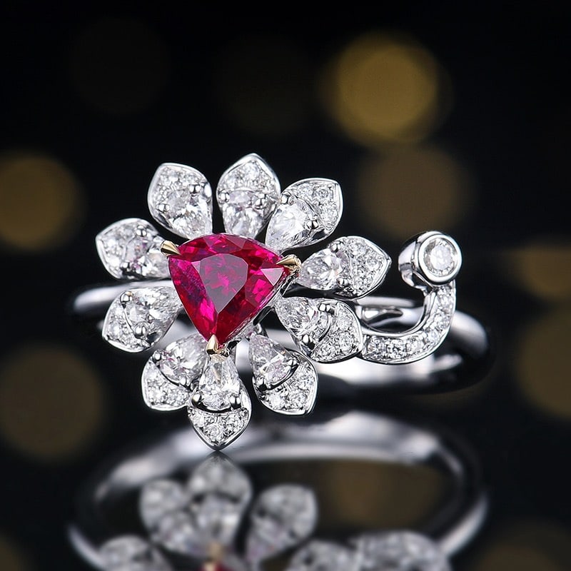 14k Gold 1.54 Ctw Natural Ruby & Diamond Ring - 2