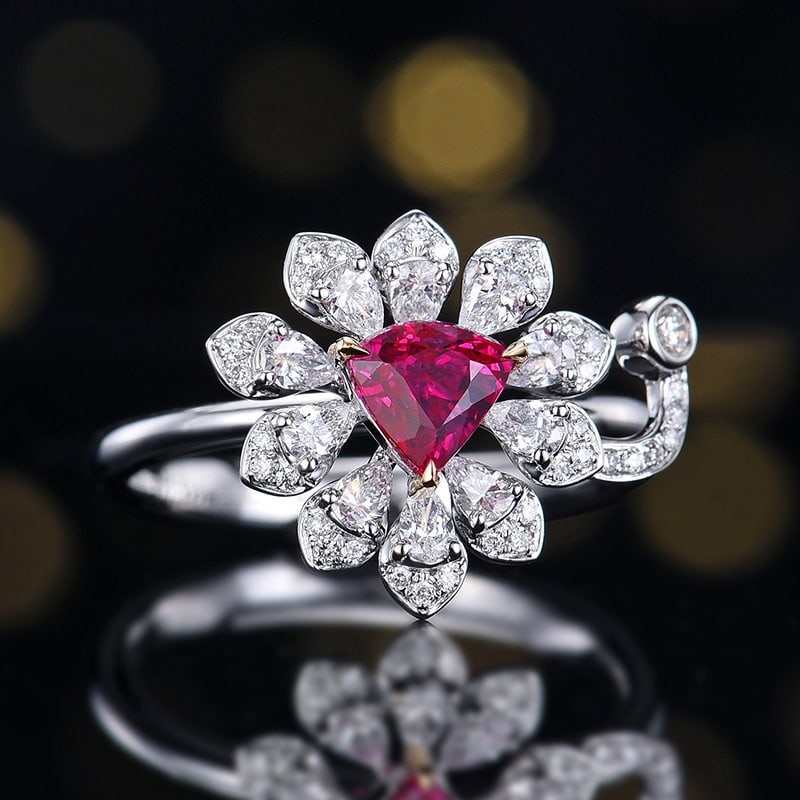 14k Gold 1.54 Ctw Natural Ruby & Diamond Ring - 3