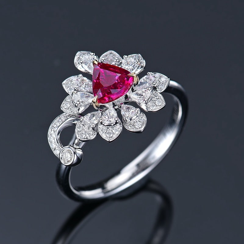 14k Gold 1.54 Ctw Natural Ruby & Diamond Ring - 4