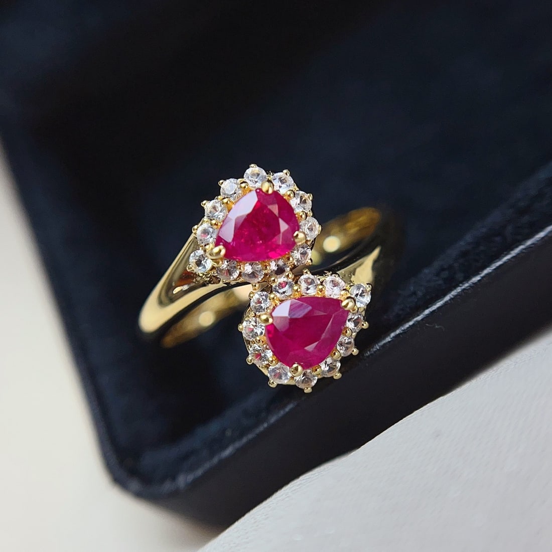 14k Gold 1.05 Ct Natural Ruby & Sapphire Ring - 2