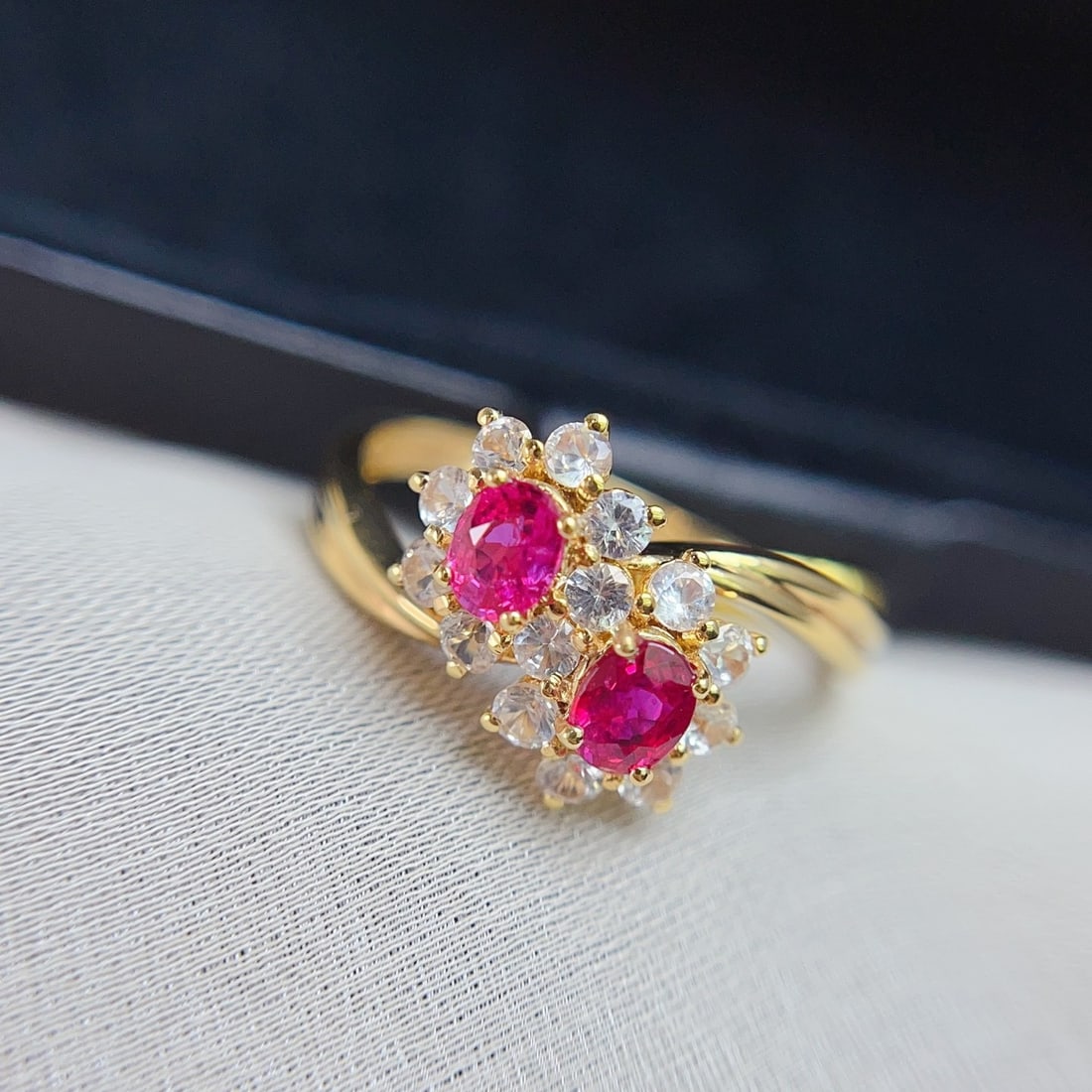 14k Gold 0.70 Ct Natural Ruby & Sapphire Ring - 5