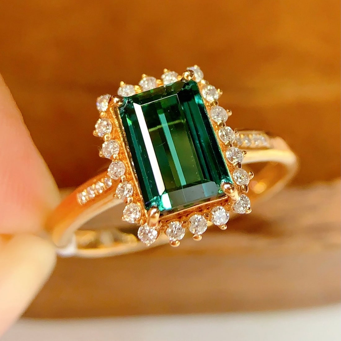 14k Gold 1.86 Ct Natural Tourmaline & Diamond Ring (1 of 7)