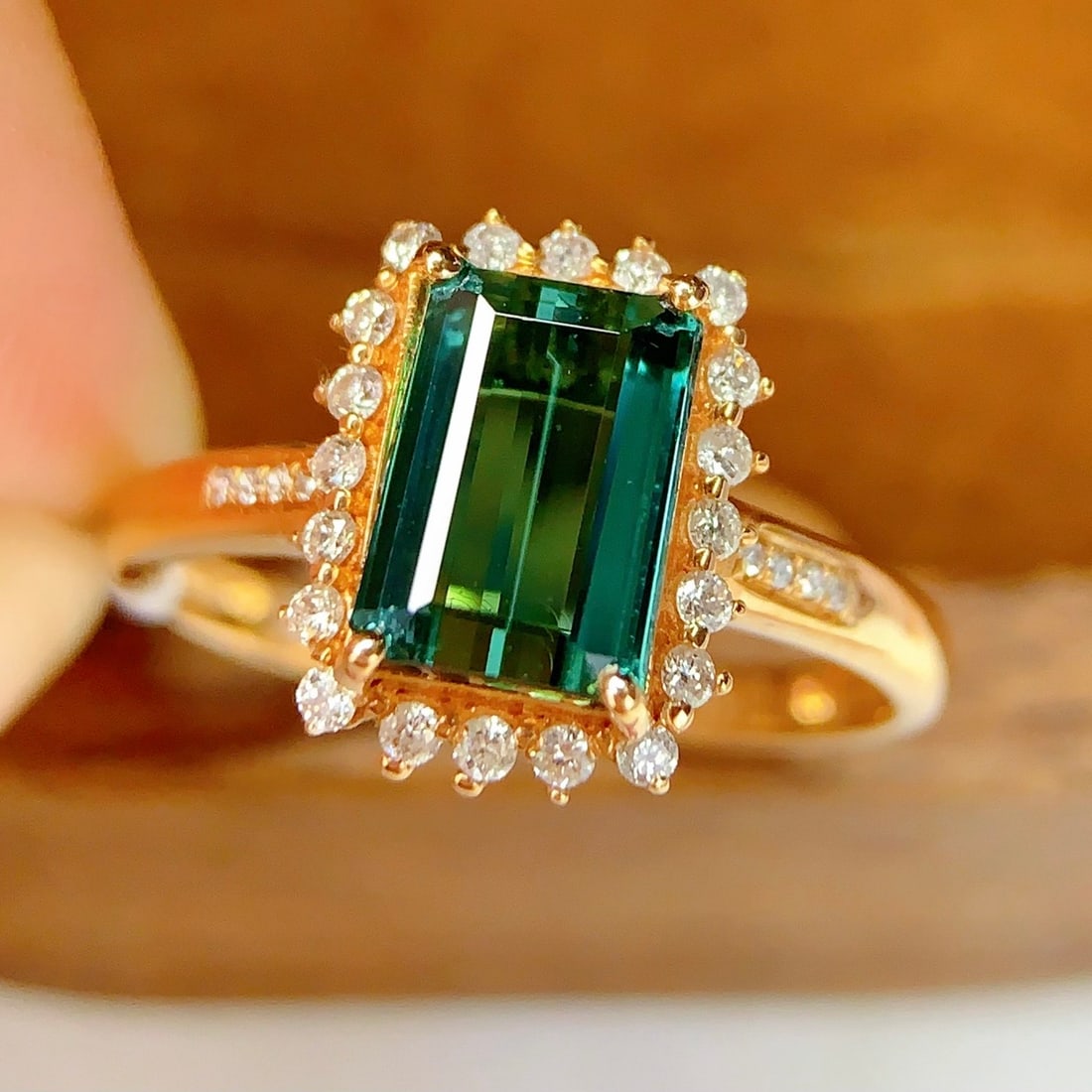 14k Gold 1.86 Ct Natural Tourmaline & Diamond Ring - 4