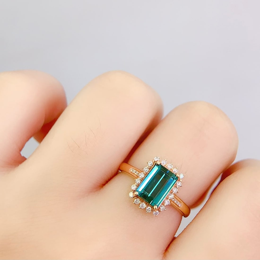 14k Gold 1.86 Ct Natural Tourmaline & Diamond Ring - 6