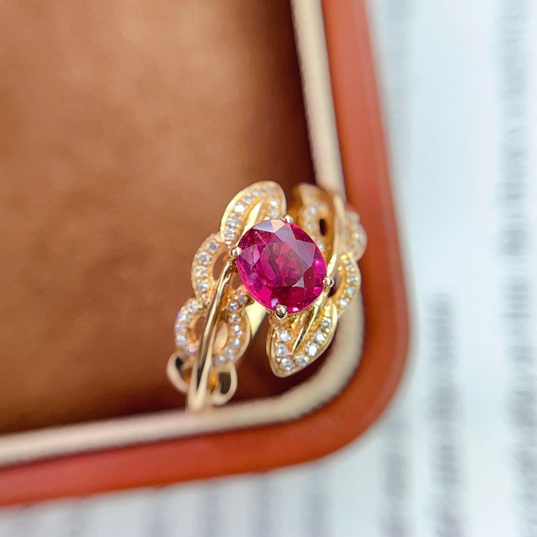 14k Gold 1.03 Ct Natural Ruby & Diamond Ring - 5